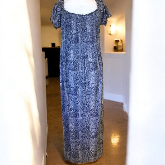 Maxi Dress  Blue Patterned - Picture 2 of 6